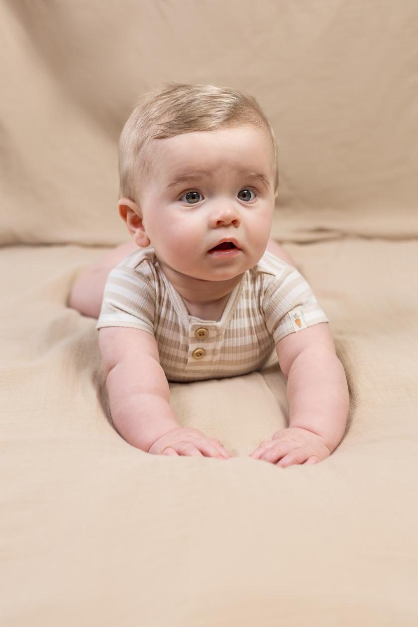 Short sleeve bodysuit Little Dutch baby bunny striped