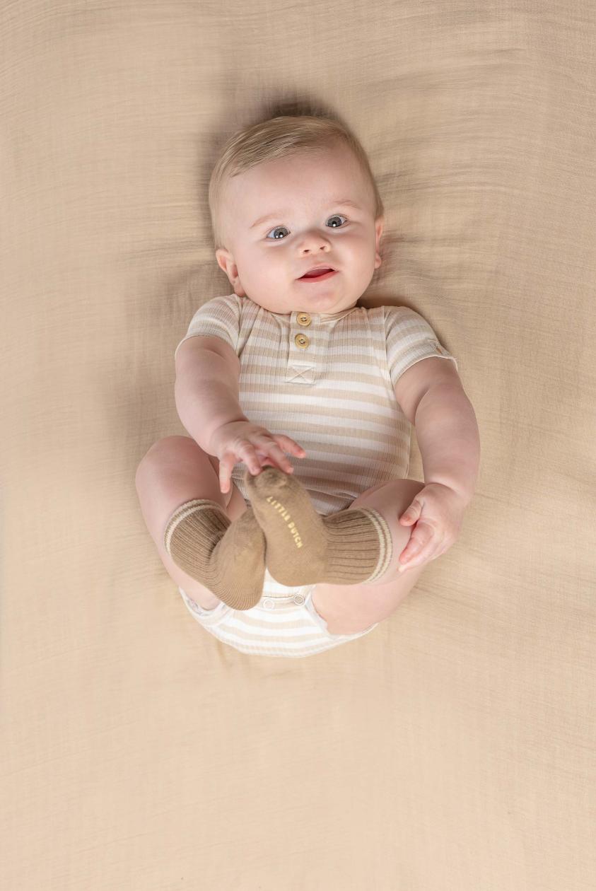Short sleeve bodysuit Little Dutch baby bunny striped